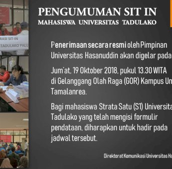 1500 Mahasiswa Tadulako, Segera Jalani Proses Perkuliahan di Unhas