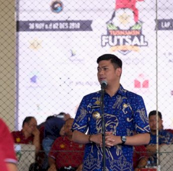 Buka Turnamen Futsal Bupati Gowa Cup III, Adnan : Ini Jadi Ajang Sulaturahmi Purna Praja