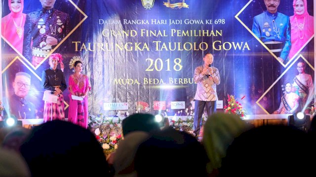 Grand Final Pemilihan Taurungka dan Taulolo Gowa 2018, di Gedung Haji Bate, Sungguminasa, Rabu (07/11/2018) malam.