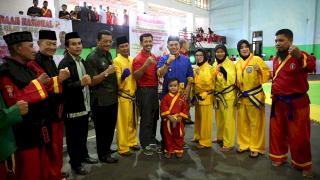 Kejuaraan Nasional Pencak Silat dan Tapak Ruci Rektor UIN Cup V 2018, yang digelar di Gedung Olahraga Kantor Gubernur Sulsel, Kamis (08/11/2018).