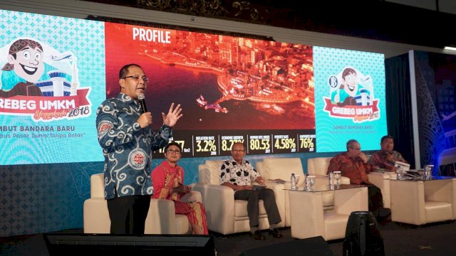 Wali Kota Makassar, Moh. Ramdhan 'Danny' Pomanto menjadi Narasumber pada seminar Nasional yang diadakan Bank Indonesia Yogyakarta, Jumat (23/11/2018).