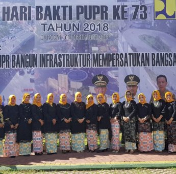 Semangat Dharma Wanita DWP PERKIMTAN, Hadiri Hari Bakti PUPR ke-73