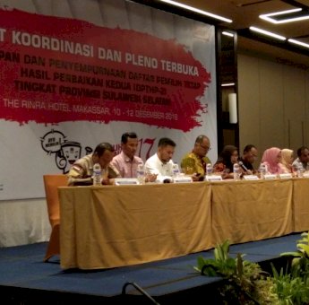 KPU Sulsel Gelar Rapat Pleno Penetapan DPT, Berikut Jumlah Pemilih Pada Pemilu 2019