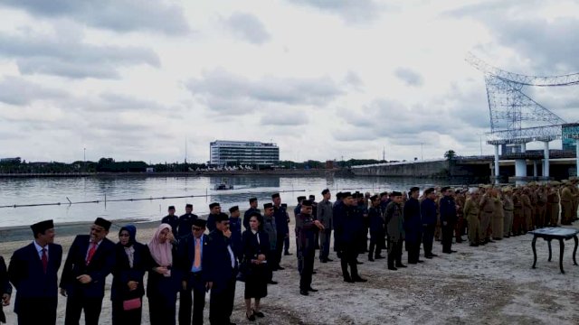 Pelantikan 149 Pejabat Lingkup Pemerintah Kota Makassar di Kawasan CPI, Jumat (14/12/2018).
