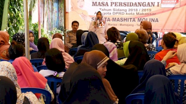 Anggota DPRD Kota Makassar, Sinta Mashita Molina menggelar Reses di Kelurahan Baji Mappakasunggu, Kecamatan Mamajang, Kamis (06/12/2018).