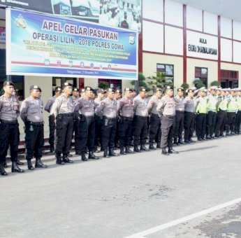 Polres Gowa Gelar Apel Pasukan Operasi Lilin 2018