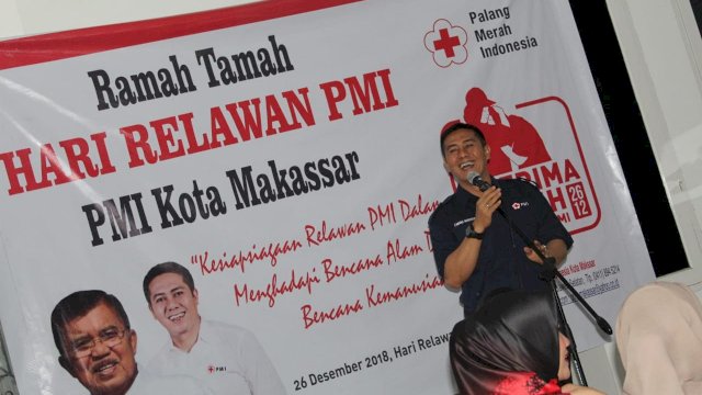 Malam Ramah Tamah Relawan PMI Kota Makassar di Rumah Jabatan Wakil Wali Kota Makassar, Rabu (26/12/2018).