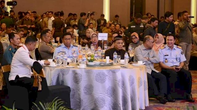 Rakornas Pemantapan Pemilu 2019, berlangsung di Hotel Claro Makassar, Selasa (13/02/2019).
