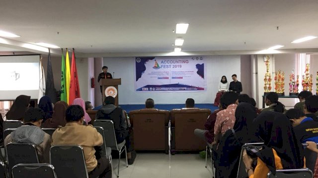 Accounting Fest 2019 yang digelar oleh Fakultas Ekonomi Universitas Negeri Makassar, di Ballroom Menara Phinisi UNM, Jum'at (15/02/2019).