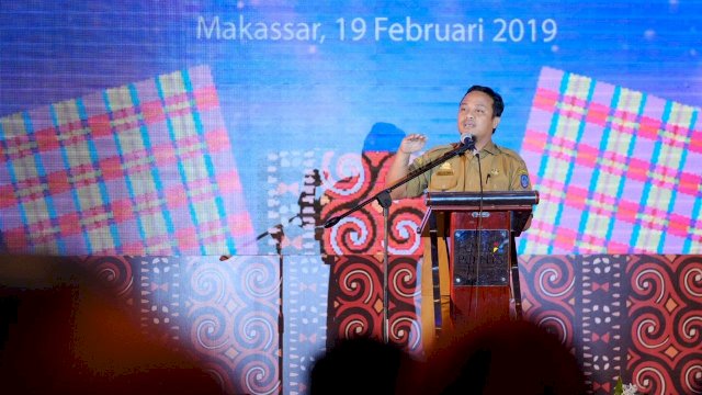 Wakil Gubernur Sulsel, Andi Sudirman Sulaiman memberikan sambutan pada SAKIP Award 2018, di Four Point By Sheraton Makassar, Selasa (19/02/2019).