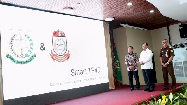 Launching aplikasi Smart TP4D di Aula Kejaksaan Tinggi Sulawesi Selatan, Kamis (21/02/2019).