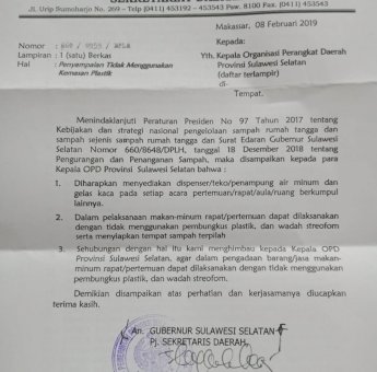 Perangi Sampah Plastik, Ini yang Dilakukan Pemprov Sulsel