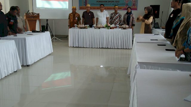 Bimbingan Teknis pengamanan Pemilu 2019 yang digelar oleh Bawaslu Soppeng, Sabtu (23/03/2019).