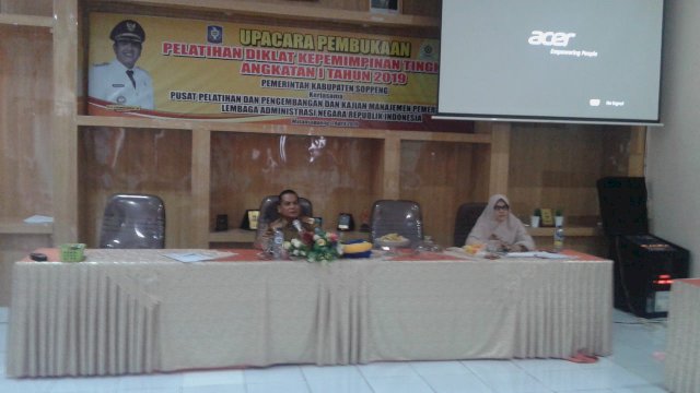Pelatihan Diklat Kepemimpinan Angkatan 1 tahun 2019 Pemerintah Kabupaten Soppeng, Selasa (09/04/2019).