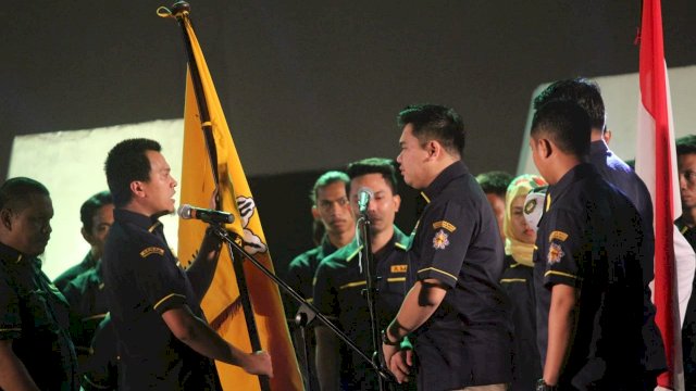 Pelantikan DPD AMPI Kota Makassar, di Anjungan City Of Makassar, Pantai Losari, Jumat (06/04/2019).