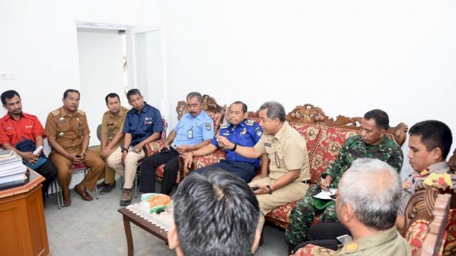 Rapat persiapan peringatan hari kesiap siagaan didi Kantor BPBD Gowa, Selasa (23/04/2019).