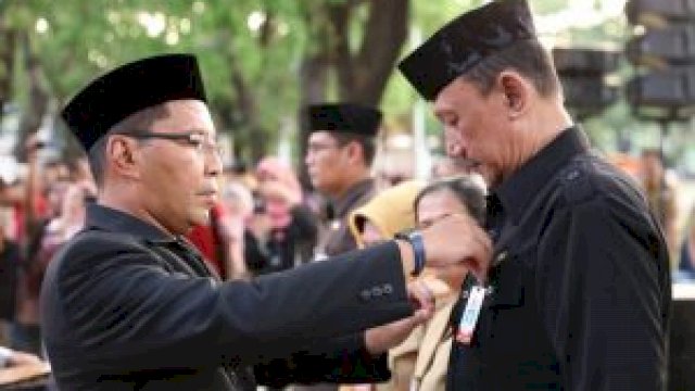 Pelantikan 400 Pejabat baru di Lingkup Pemerintah Kota Makassar, berlansung di di Kawasan Kanre Rong, Lapangan Karebosi, Senin (06/05/19). 