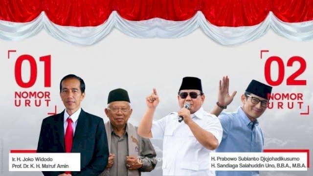 Data Masuk 58,78 Persen, Berikut Hasil Real Count KPU Pilpres Per Rabu 01 Mei 2019