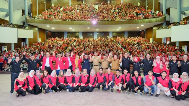 Pelepasan 4.018 Mahasiswa KKN Universitas Hasanuddin Makassar, Senin (24/06/2019).