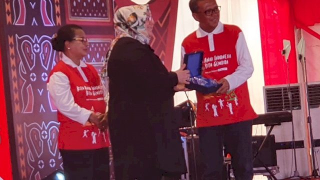Peringatan Hari Anak Nasional, di Lapangan Karebosi Makassar, Selasa (23/07/2019).
