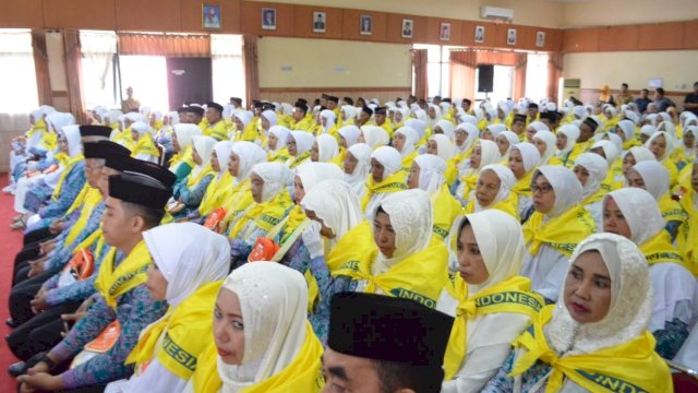 Calon Jamaah Haji tahun 2019 di Ruang Pola Kantor Bupati Soppeng, Selasa (02/07/2019).