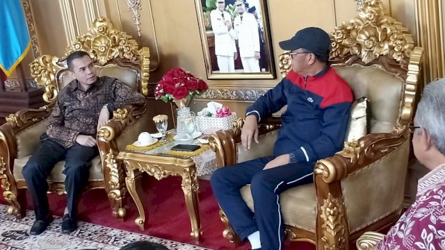 Gubernur Sulsel, Prof. Nurdin Abdullah menerima kunjungan direksi PT. GMTD di Rumah Jabatan Gubernur.