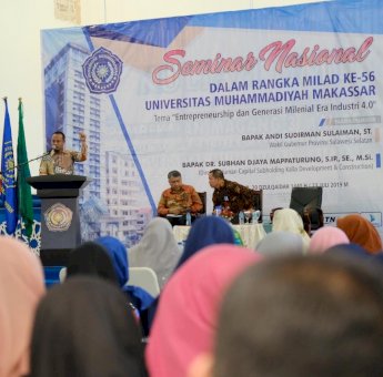 Wagub Sulsel Ingatkan Mahasiswa Unismuh Makassar Ketatnya Persaingan di Era 4.0