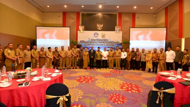 Rapat Koordinasi Peningkatan Akses dan Mutu Pendidikan di Sulsel, Senin (19/08/2019).