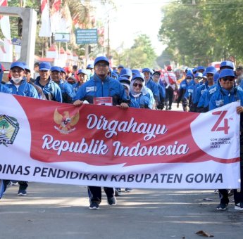 73 Regu Ramaikan Gerak Jalan Antar Instansi di Gowa