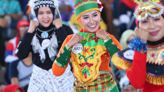 Ikuti Gebyar Lomba Poco-poco Se-Sulsel, Persit Yonzipur 8/SMG Raih Juara 2