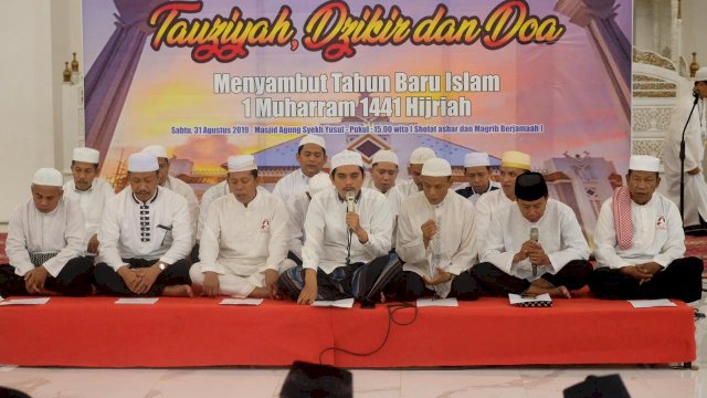 Tauziyah, Dzikir dan Doa pemerintah Kabupaten Gowa dalam rangka menyambut Tahun Baru 1441 Hijriyah, di Masjid Syekh Yusuf, Sabtu (31/08/2019).