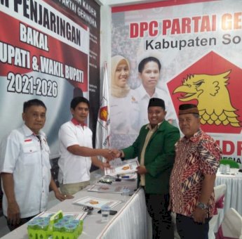 Pilkada Soppeng, Mantan Wakil Bupati Jadi Pendaftar Pertama di Gerindra