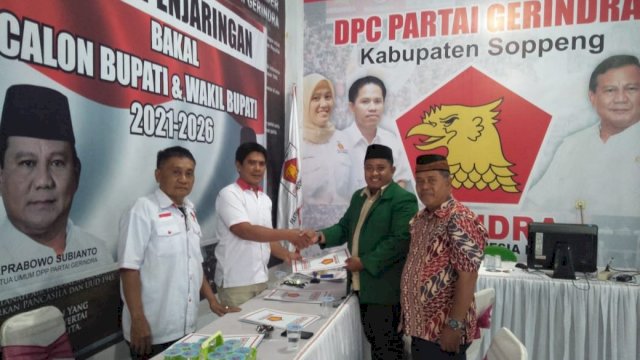 Pilkada Soppeng, Mantan Wakil Bupati Jadi Pendaftar Pertama di Gerindra