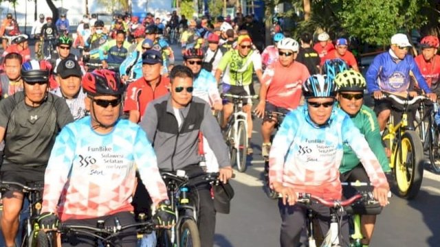 Rangkaian Hari Jadi Sulsel ke 350, Pemprov Gelar Sepeda Santai