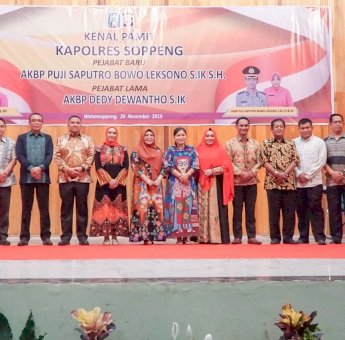 Pisah Sambut Kapolres Soppeng, Bupati Kaswadi Ungkap Suka-Duka Bersama AKBP Dedy Dewantho