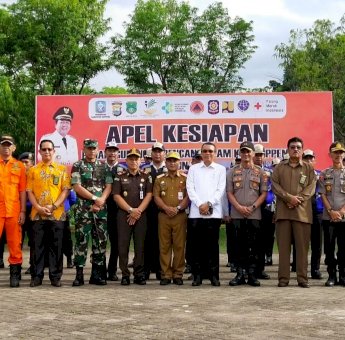 Di Apel Kesiapan Penanggulangan Bencana Alam, Sekda Soppeng Minta Warga Waspada