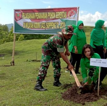 Antisipasi Banjir, Kodim 1423 Soppeng Tanam Ribuan Pohon