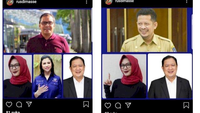 Dua Postingan akun Instagram atas nama @rusdimasse, Kamis (30/01/2020).