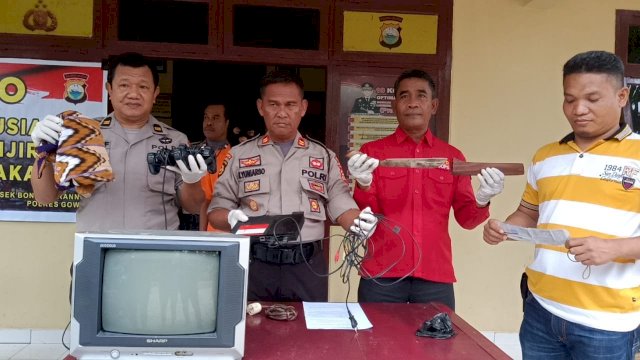 Pelaku Curas di Rumah Anggota TNI Aktif Dibekuk Unit Reskrim Polsek Bontomarannu Gowa