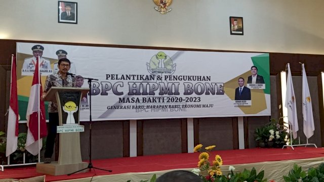Di Pelantikan Hipmi Bone, RMB Tekankan Pentingnya Kolaborasi Membangun Organisasi