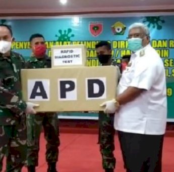 Gubernur Sultra Terima Bantuan APD dan Rapid-Test Dari Pangdam XIV Hasanuddin