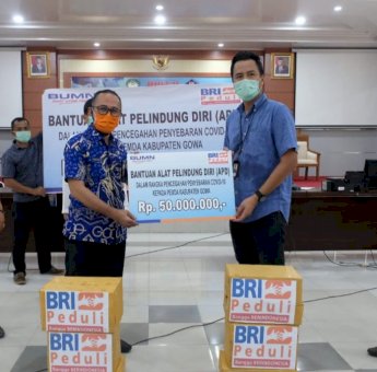 Pemkab Gowa Terima Bantuan APD Senilai Rp 50 Juta dari BRI