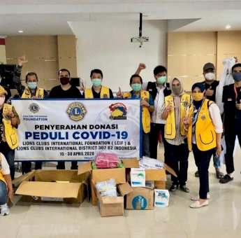 Lions Club Internasional Makassar Jadi Donatur Lawan Virus Corona