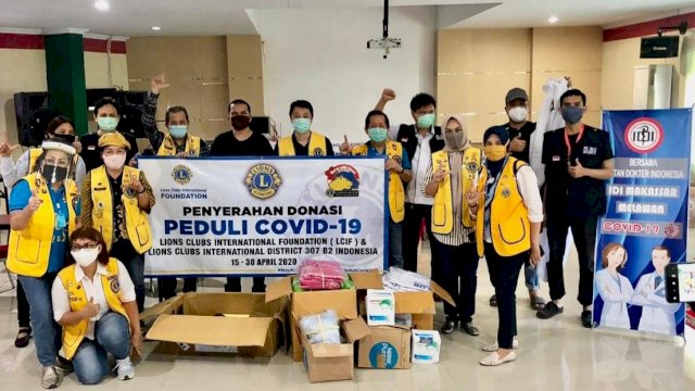 Lions Club Internasional Makassar Jadi Donatur Lawan Virus Corona