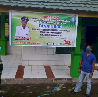 Pemdes Tinco Soppeng Imbau Warga Baru Datang Ibadah di Rumah Saja