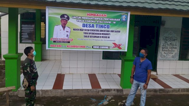 Pemdes Tinco Soppeng Imbau Warga Baru Datang Ibadah di Rumah Saja