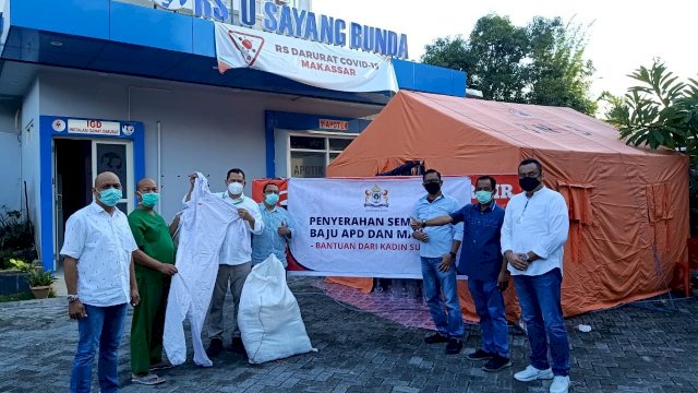 Kadin Sulsel Beri Bantuan APD untuk Tenaga Medis dan Sembako Bagi Warga Terdampak Covid-19