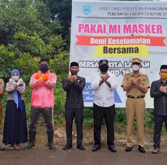 Kunjungi Posko Covid-19 Perbatasan Buteng-Muna, Ini Imbauan Bupati Samahuddin