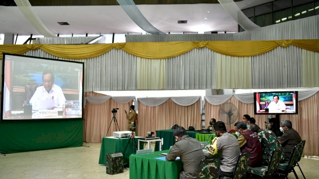 Menko Polhukam dan Forkopimda Sulsel Gelar Rapat Bahas Protokol Kesehatan Jelang Sholat Ied