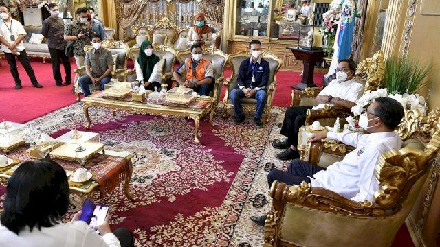 Gubernur Sulsel Prof. Nurdin Abdullah, menerima United States Agency for International Development atau Lembaga Pembangunan Internasional Amerika Serikat (USAID JALIN), di Rumah Jabatannya, Kamis (21/05/2020).